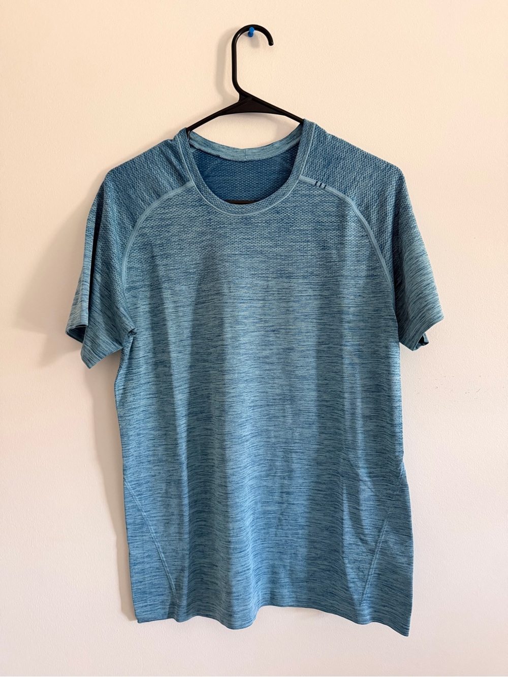 LULULEMON METAL VENT T-SHIRT S Men's Performance Heathered Blue Crew Neck Shirt